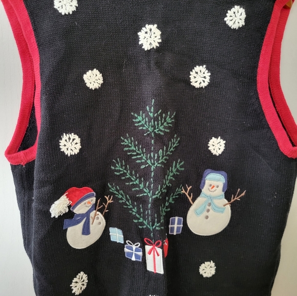 NWT Field Gear Ugly Christmas Sweater Vest Black Sz XL - Picture 8 of 8